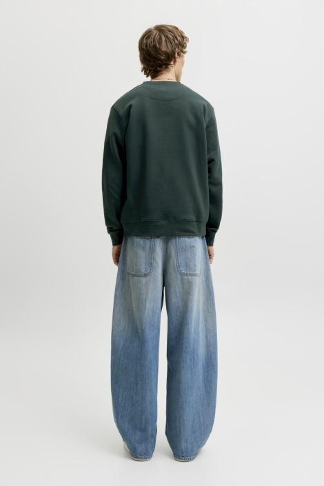 Jack & Jones groene heren sweater | Model achteraanzicht