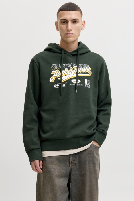 Jack & Jones groene heren sweater | Model vooraanzicht