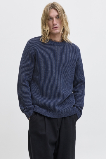 Jack & Jones jjedover knit crew neck sn Blauw