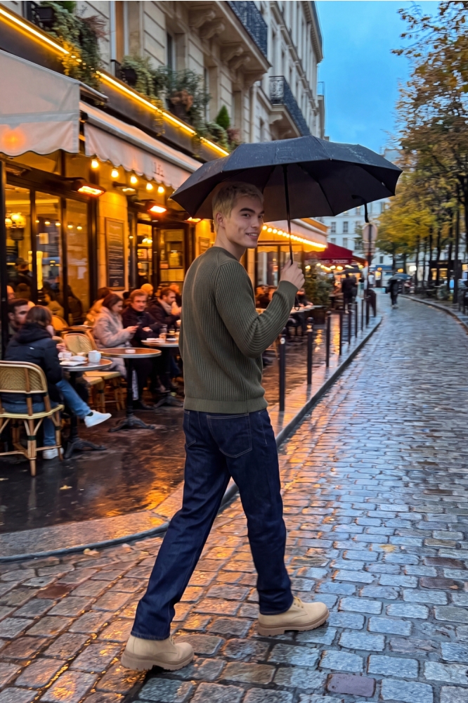 Jack & Jones groene heren trui | Sfeerbeeld, In situatie