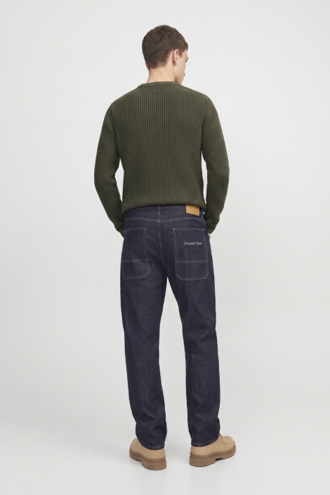 Jack & Jones groene heren trui | Model achteraanzicht