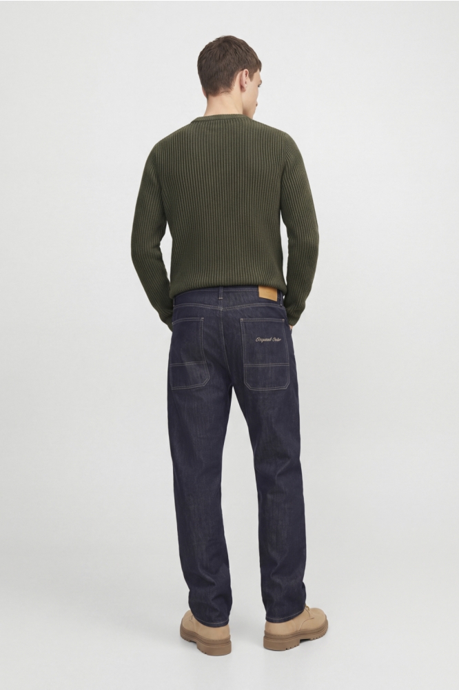 Jack & Jones groene heren trui | Model achteraanzicht