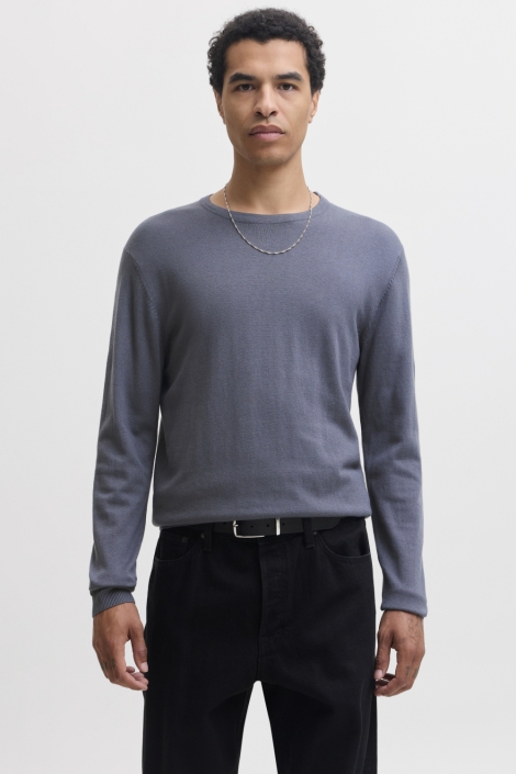 Jack & Jones blauwe heren trui | Model vooraanzicht