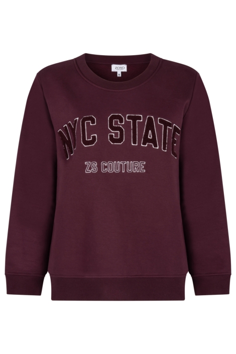 Zoso bordeaux dames sweater | Vooraanzicht