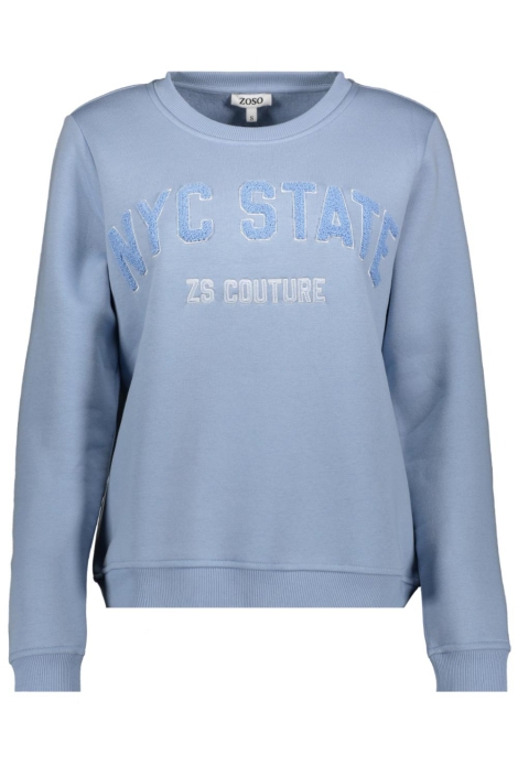 Zoso blauwe dames sweater | Vooraanzicht
