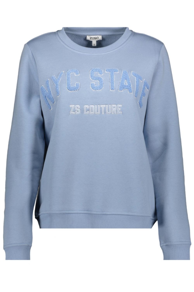 Zoso blauwe dames sweater | Vooraanzicht