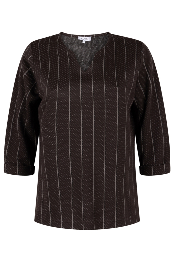 Zoso bruine dames t-shirt | Vooraanzicht