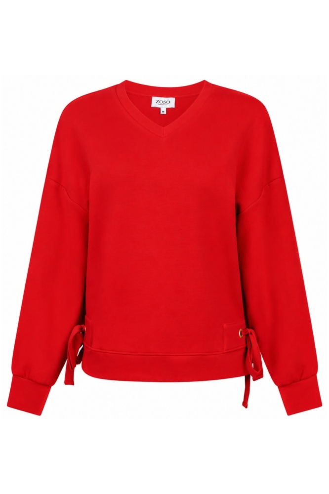 Zoso rode dames sweater | Vooraanzicht