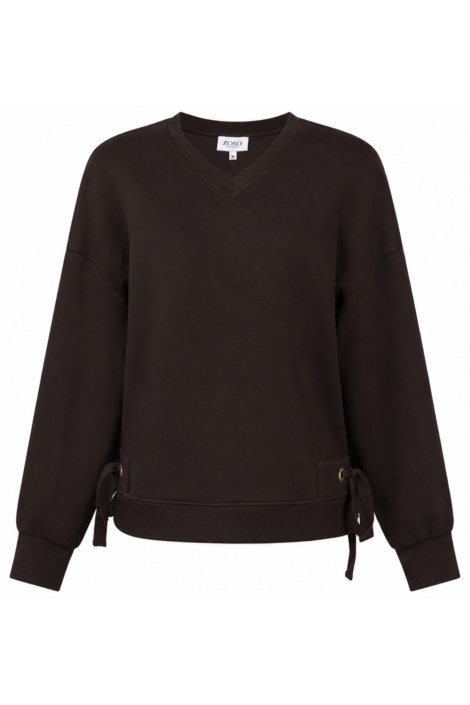 Zoso bruine dames sweater | Vooraanzicht