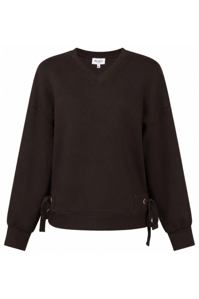 Zoso bruine dames sweater | Vooraanzicht