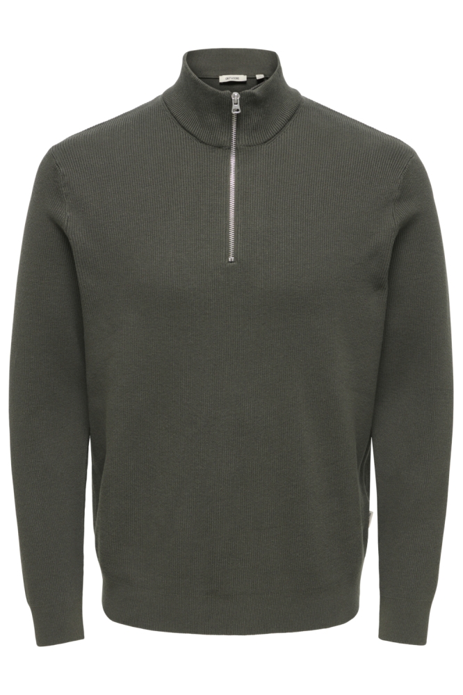 Only & Sons groene heren trui | Vooraanzicht