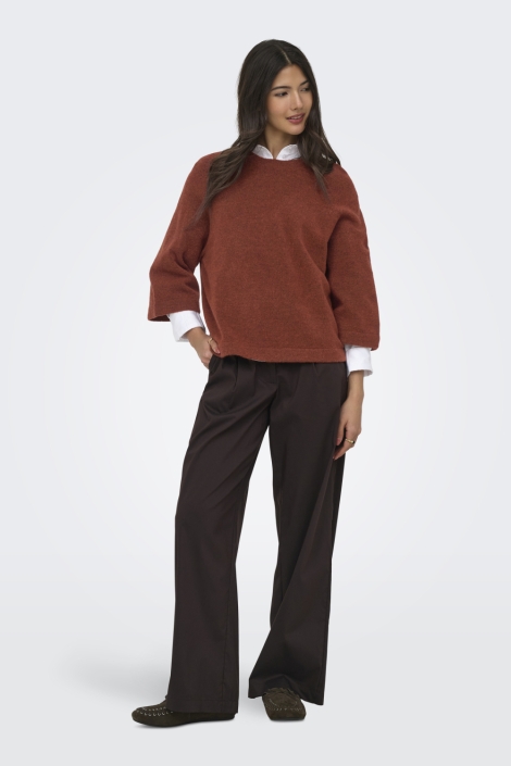 Only cognac dames trui | Model vooraanzicht