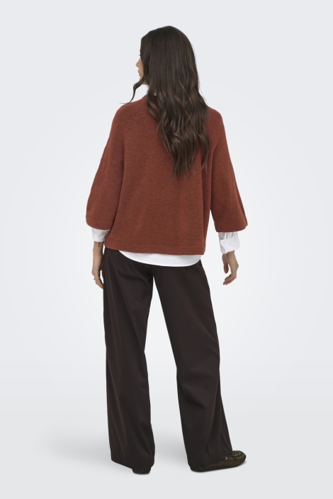 Only cognac dames trui | Model achteraanzicht