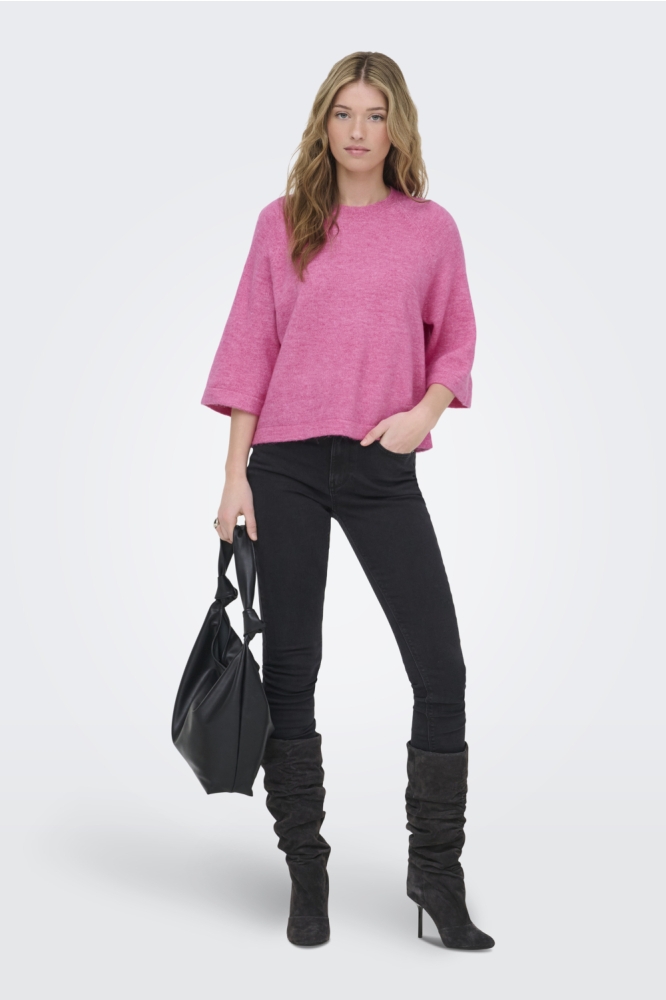 Only roze dames trui | Model vooraanzicht