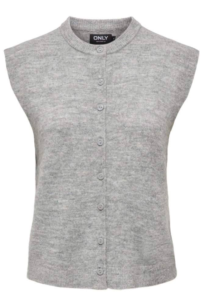 Only grijze dames gilet | Vooraanzicht