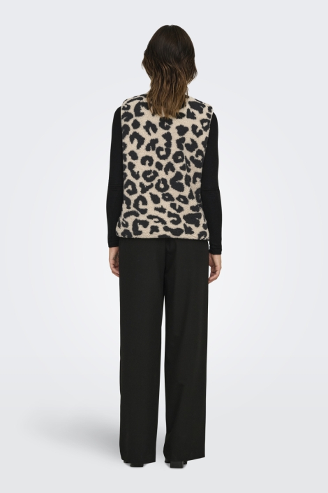 Only beige dames gilet | Model achteraanzicht