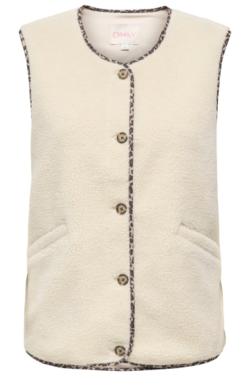Only Gilet ONLBABY TEDDY VEST PNT 15335416 Birch LEO BINDING