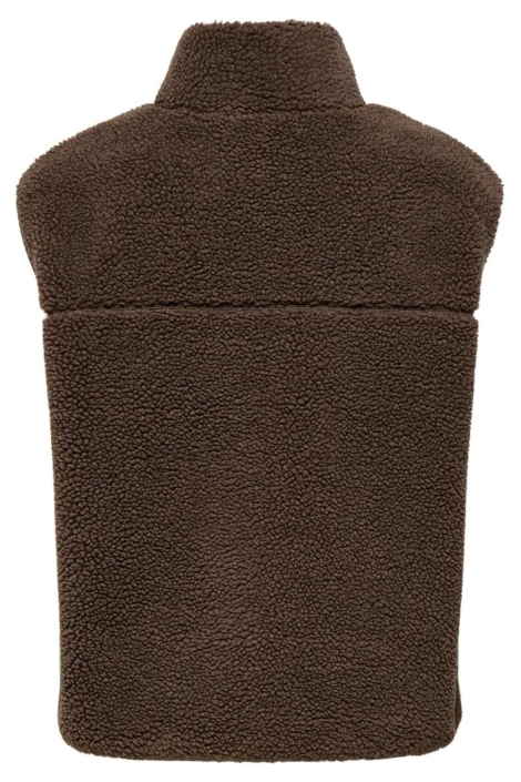 Only bruine dames gilet | Achteraanzicht