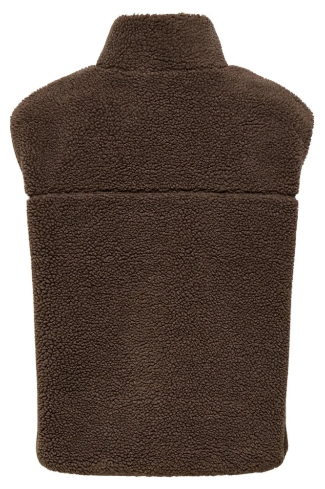 Only bruine dames gilet | Achteraanzicht