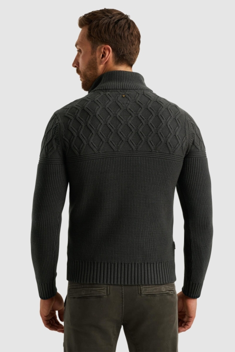 PME legend groene heren trui | Model achteraanzicht