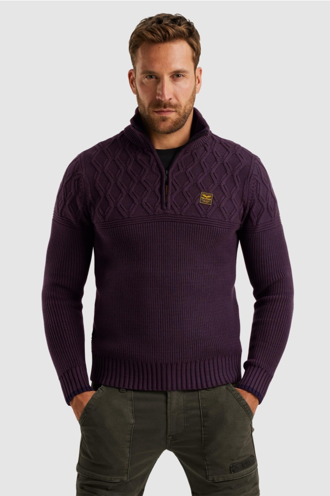 PME legend paarse heren trui | Model vooraanzicht
