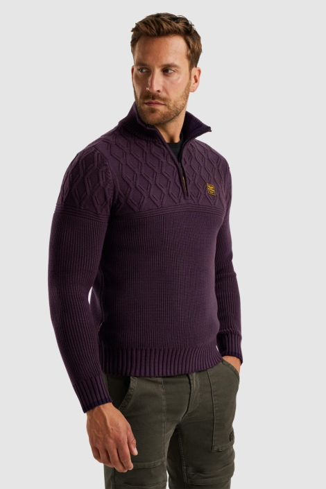 PME legend paarse heren trui | Model zijaanzicht