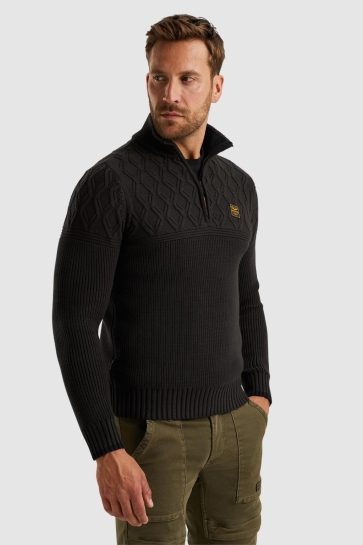 PME legend half zip collar cotton mix yarn Grijs