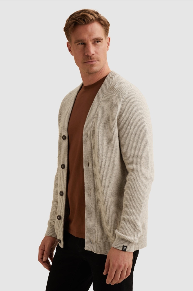 Vanguard beige heren vest | Model zijaanzicht