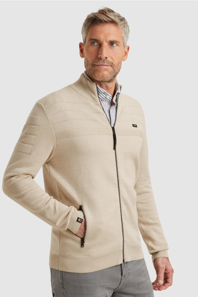 Vanguard beige heren vest | Model zijaanzicht