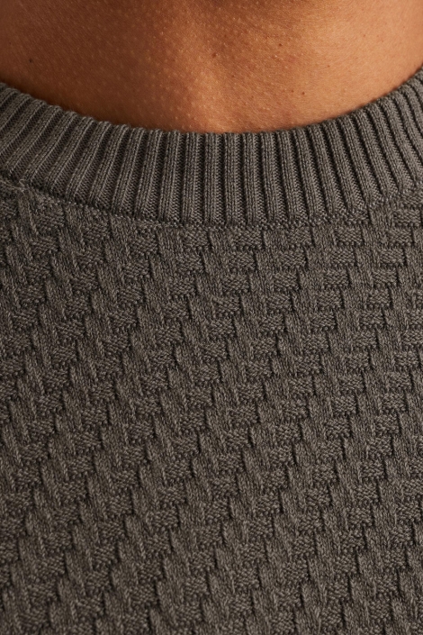Cast Iron grijze heren trui | Close up
