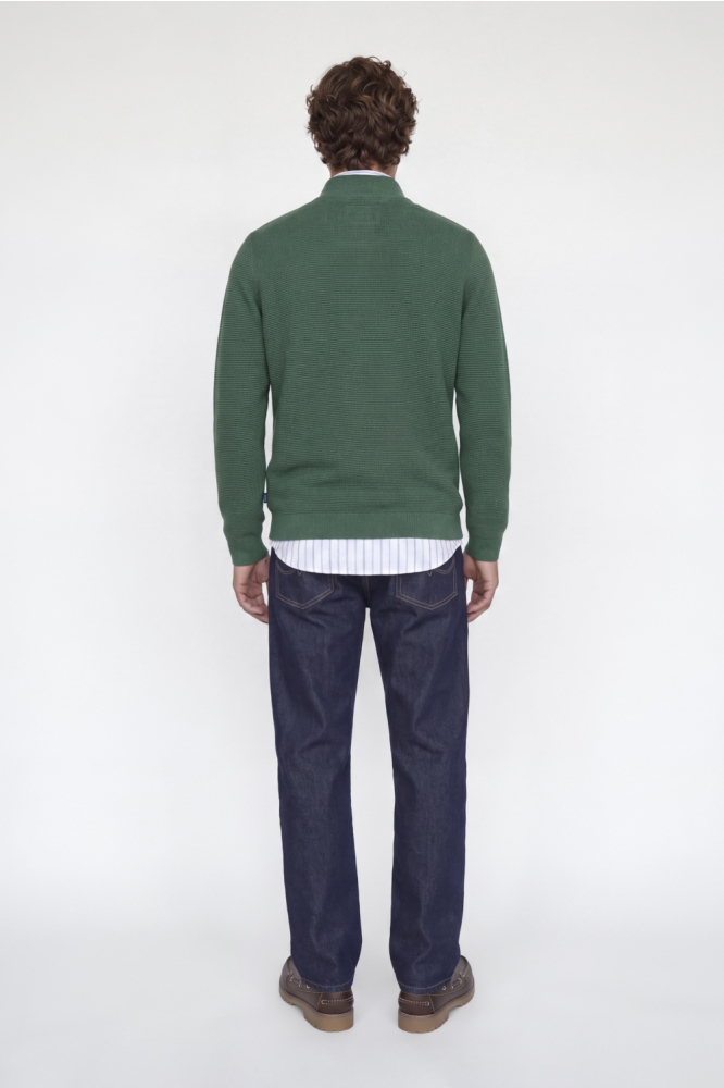 Jack & Jones groene heren trui | Model achteraanzicht