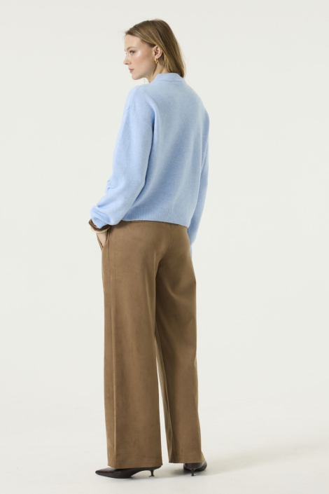 Garcia blauwe dames trui | Model achteraanzicht
