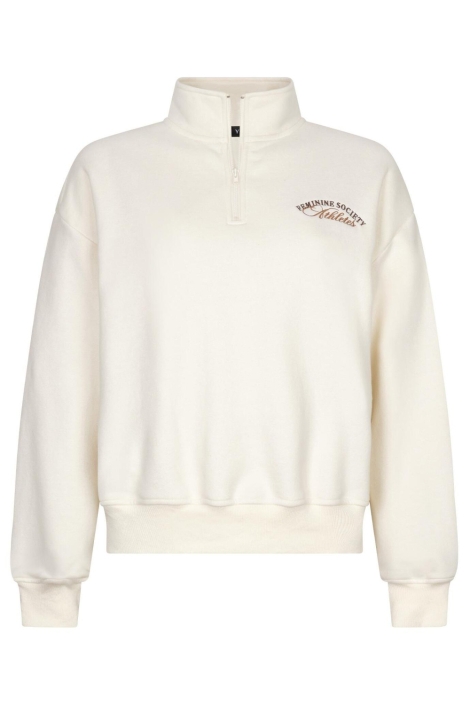 Ydence ecru dames sweater | Vooraanzicht