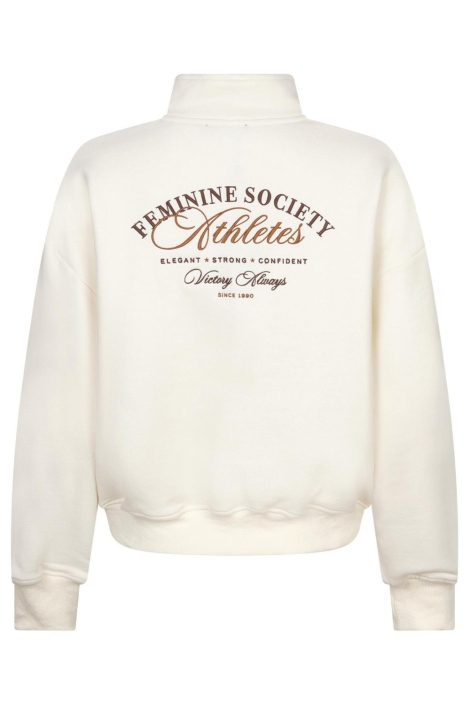 Ydence ecru dames sweater | Achteraanzicht