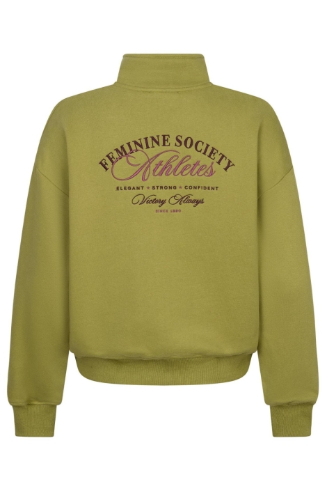 Ydence groene dames sweater | Achteraanzicht