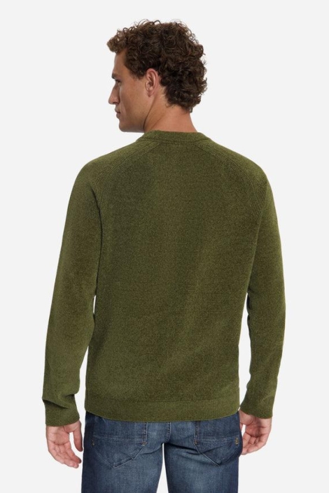 NO-EXCESS groene heren trui | Model achteraanzicht