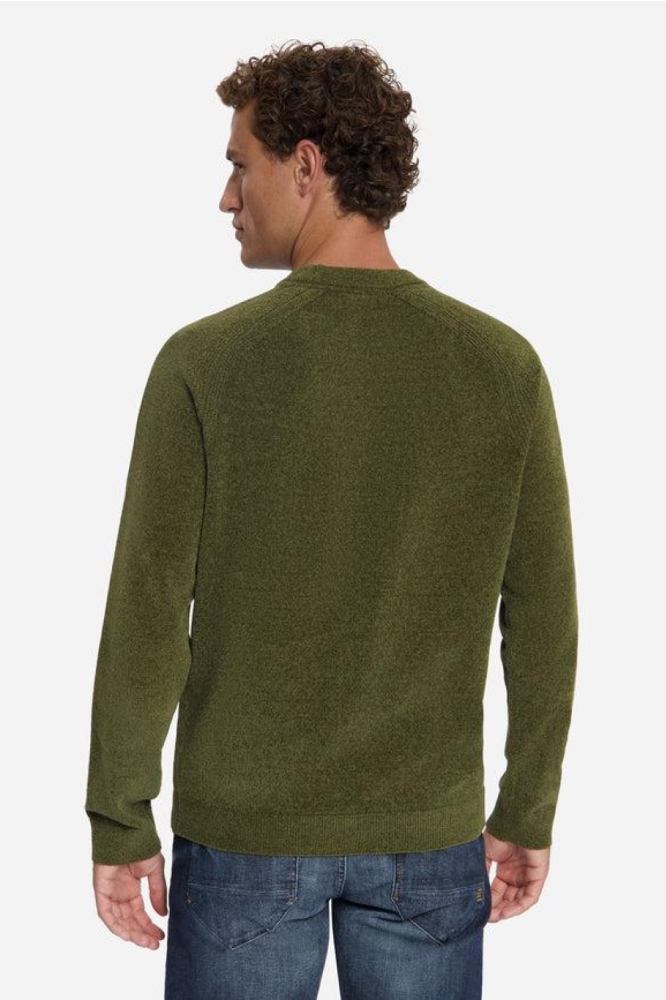 NO-EXCESS groene heren trui | Model achteraanzicht