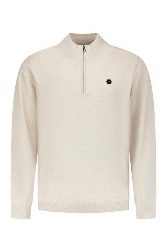 NO-EXCESS beige heren trui | Vooraanzicht