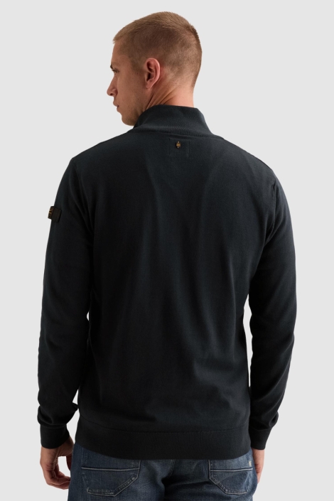PME legend blauwe heren trui | Model achteraanzicht