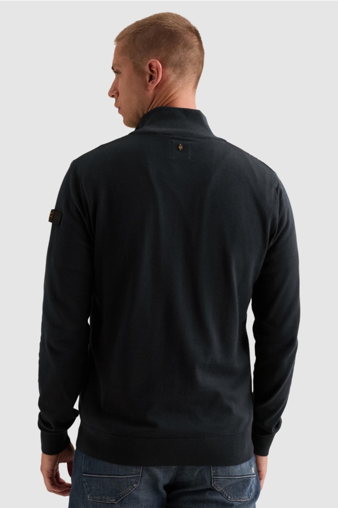 PME legend blauwe heren trui | Model achteraanzicht
