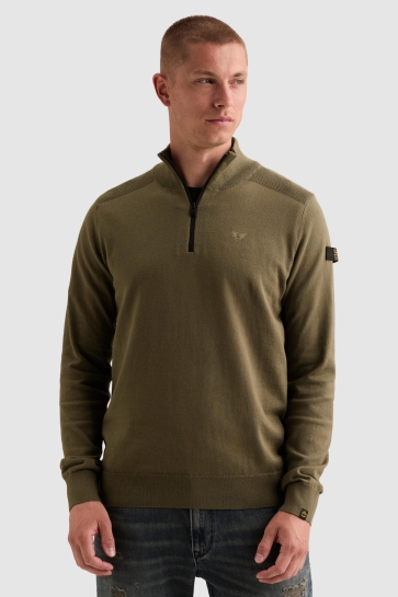 PME legend half zip collar cotton Groen