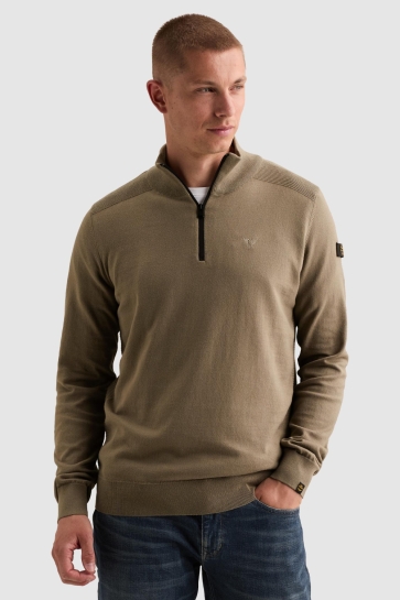 PME legend half zip collar cotton Groen
