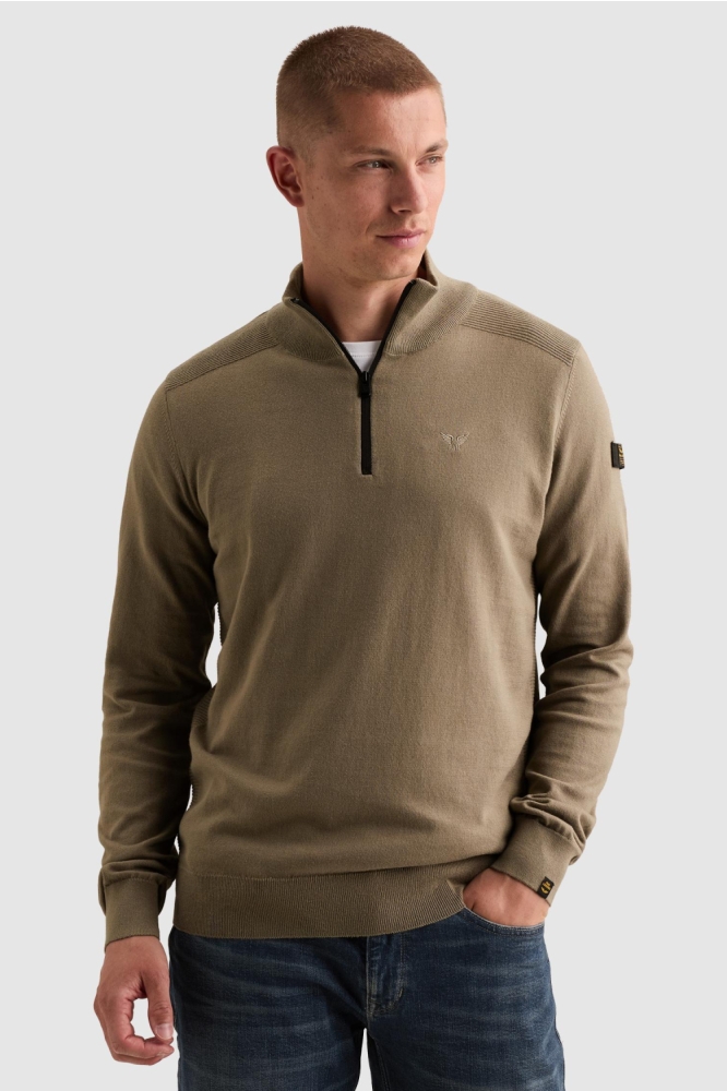 PME legend groene heren trui | Model vooraanzicht