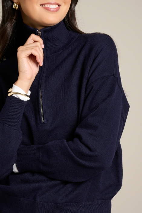 LolaLiza blauwe dames trui | Close up