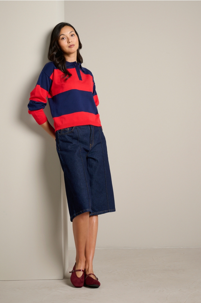 LolaLiza blauwe dames trui | Model
