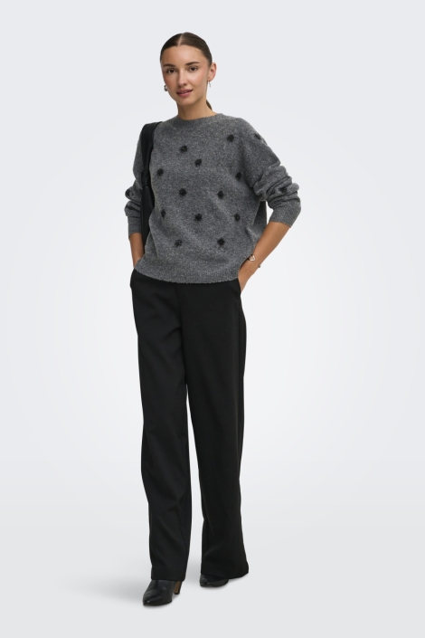 Jacqueline de Yong grijze dames trui | Model