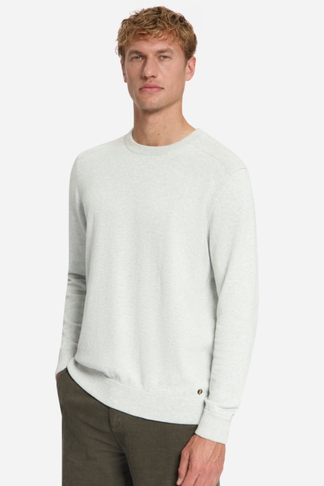 NO-EXCESS grijze heren trui | Model vooraanzicht