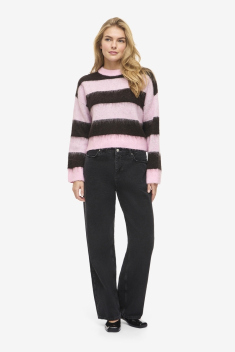 Noisy may roze dames trui | Model vooraanzicht