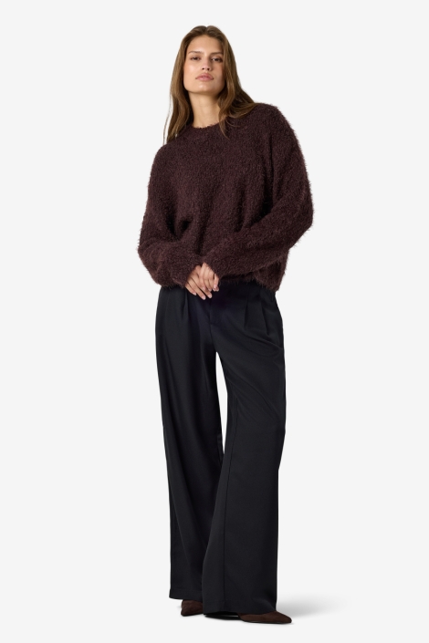 Noisy may bordeaux dames trui | Model vooraanzicht