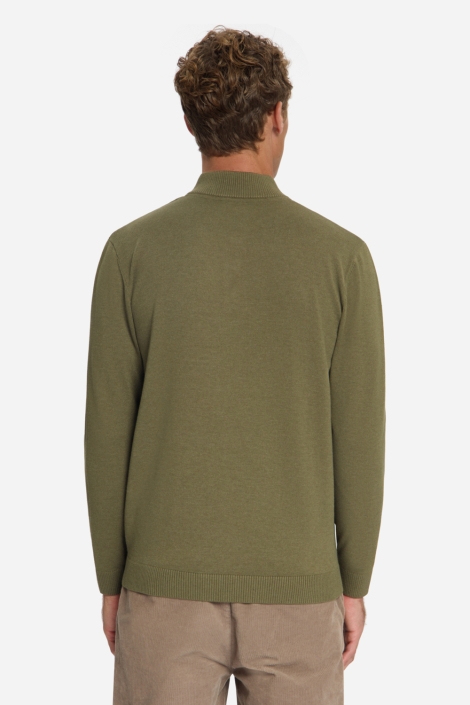 NO-EXCESS groene heren trui | Model achteraanzicht